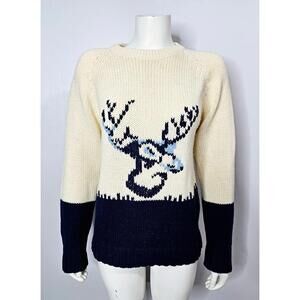 Vintage 1970s Knit Deer Sweater